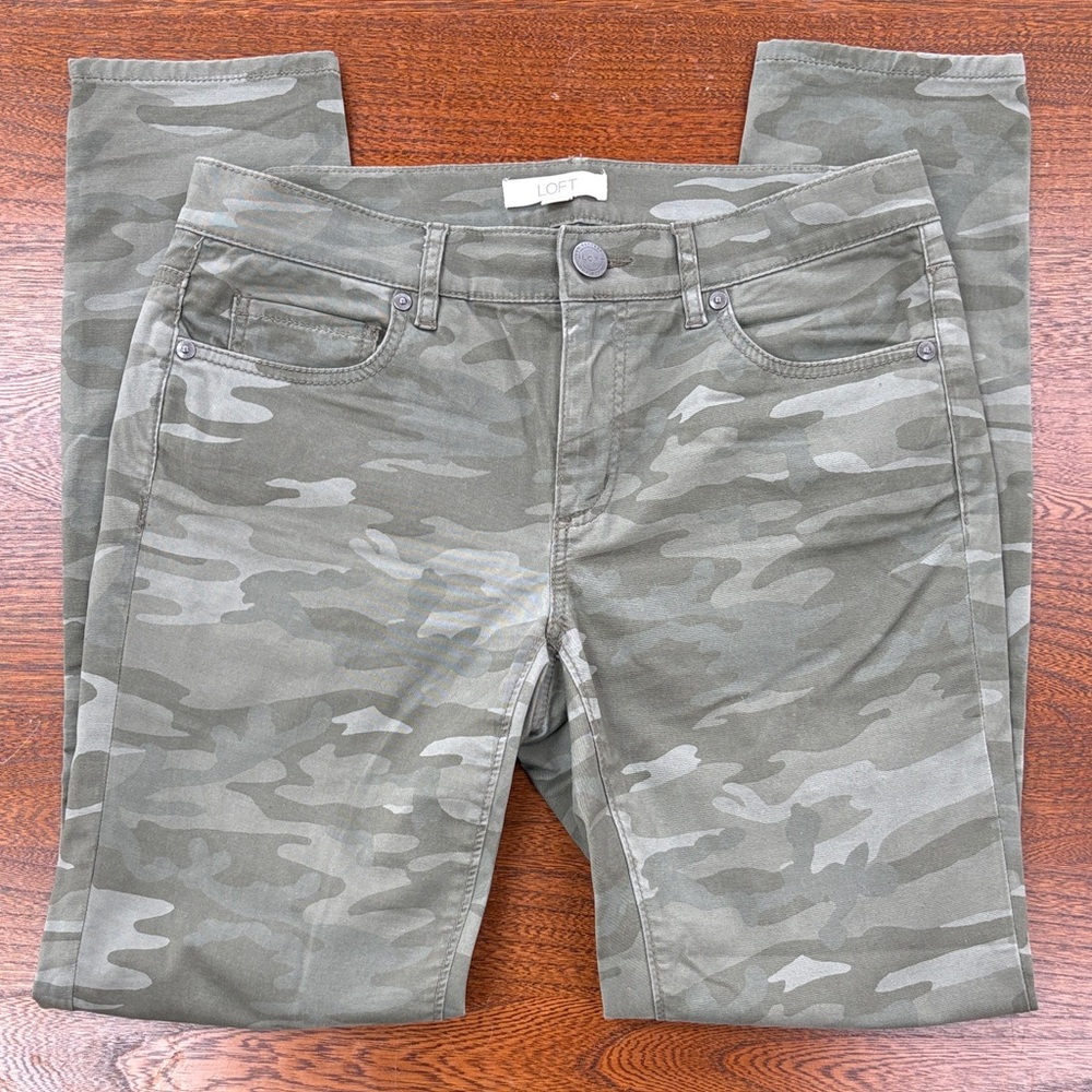 LOFT Green Camouflage Marisa Pants 2